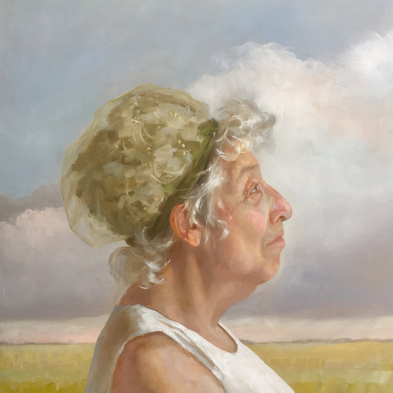 Jane Fishman, savannah, writer, portrait, green hat