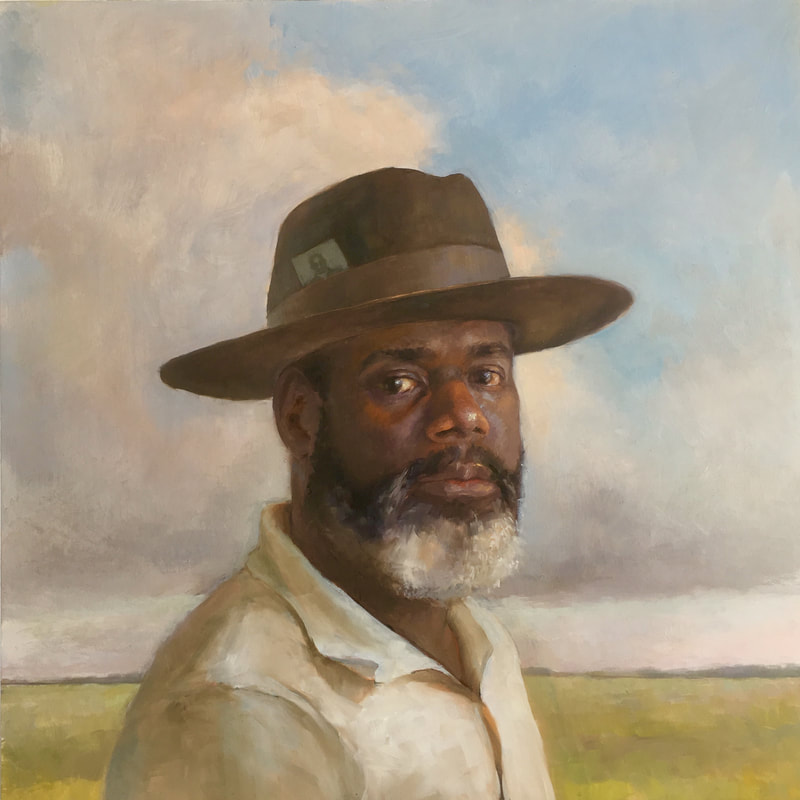 cedric smith artist, black man, brown hat, portrait, savannah, georgia
